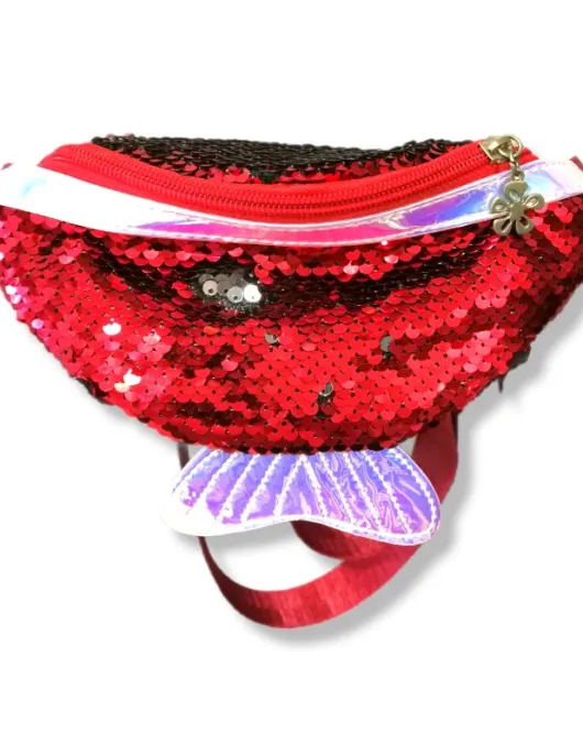 fanny pack glitter red tail